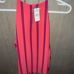 Express Vibrant Pink and Purple Striped Summer Top